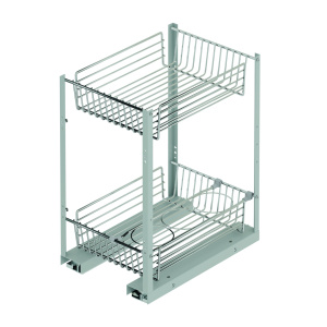 Выдвижная корзина в базу 350 мм, Starax, 2-х уровневая, (270х460х540 мм), с доводчиком,S-2171-C  