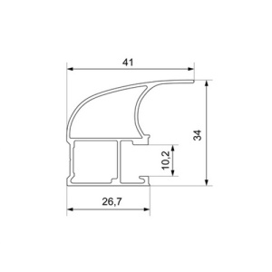 KR200 Вертикальный асимметричный профиль (ручка) Патина золото 5,5 м
