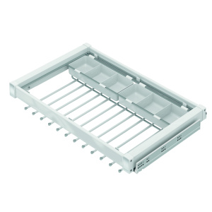 Вешалка Starax для брюк,с ячейками для галстуков и ремней,600мм(560-590*475*125) Белая 