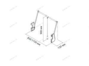 Пантограф Starax(850-1150*290*900) Антрацит. нагрузка-15кг