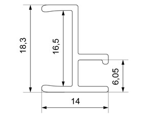 RP08 Профиль разделительный Хром глянец 4,9 
