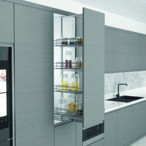 S-1927-C Шкаф-колонна в базу 400 мм, Starax, 6-ти ярусная,(330х510х1850-2000 мм), хром 