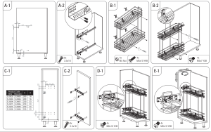 K-250R Бутылочница Starax 2-х ярус.,направ.-Blum,шир.250(203*475*495) част. выдвиж.,правая