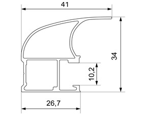 KR200 Вертикальный асимметричный профиль (ручка) Крок жемчуг 5,5 м