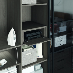 Доска Starax гладильная выдвижная с фасадом в 400 базу.Антрацит