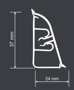 Пристеночный бортик Thermoplast Мрамор марквина чёрный 1371 AP740 4200 мм