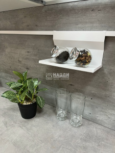 Полка универсальная 1-уровневая с бортами (Белый муар)