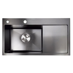 78*48L Металлическая мойка графит AMALET STANDART 1,2 мм 78*48L-STR-BL 