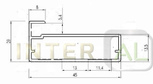 Фасадный профиль с интегр.ручкой (200мм) Золото браш ПР-4 3000 мм