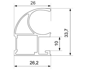 KR01 Вертикальный асимметричный профиль (ручка) Жемчуг зернистый 5,5 м
