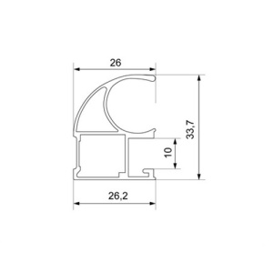 KR 01 Вертикальный асимметричный профиль (ручка) Сатин зерно 5,5м