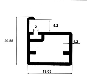 Фасадный профиль МАКРО Чёрный матовый ПР-1 5800 мм
