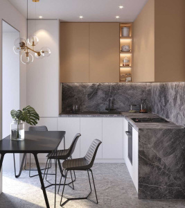 Столешница ТРОЯ Н R8 Мрамор Блэк айс 8956/Y** камень-сланец 4100х600х38 мм/11