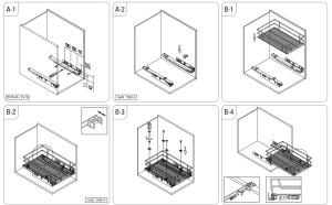 Выдвижная корзина Starax Tandem Blum с фасадным креплением шир.900(860*880*500*160)