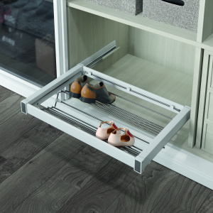 Полка Starax для обуви,выдвижная, 800мм(760-790*475*150),Blum Tandem, Белая