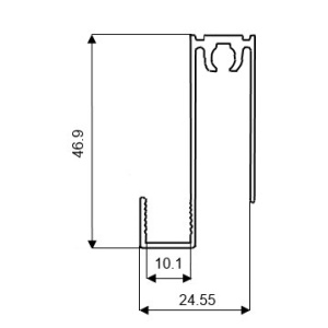 КО-07 Горизонтальный нижний профиль Хром браш 5,9 м