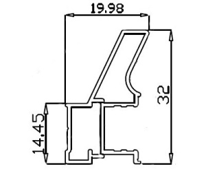 KR11 Вертикальный асимметричный профиль (ручка) Виски зернистый 5,5 м
