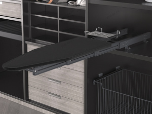 Доска Starax гладильная выдвижная с фасадом в 400 базу.Антрацит