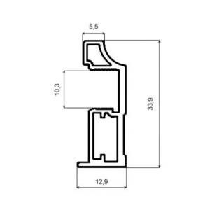 КО-02 Вертикальный асимметричный профиль (ручка) Хром глянец