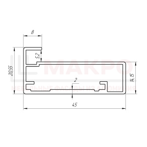 Фасадный профиль  Серебро шагрень ПР-4 5800 мм