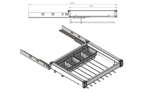 Вешалка Starax для брюк,с ячейками для галстуков и ремней,600мм(560-590*475*125) Белая 