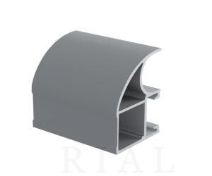 KR01 Вертикальный асимметричный профиль (ручка) Хром Браш 5,5 м