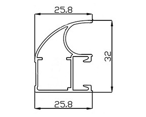 KR01 Вертикальный асимметричный профиль (ручка) Дуб светлый структур.