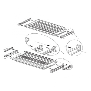 Сушка для посуды КАЛИБРА 600мм(нерж.сталь,жесткий поддон)