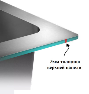 48*48  Металлическая мойка графит AMALET NORMAL 0,8мм 4848-N-BL