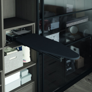 Доска Starax гладильная выдвижная с фасадом в 400 базу.Антрацит