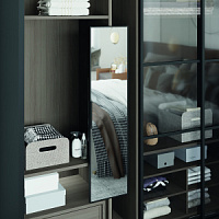 Зеркало Starax  выдвижное для шкафа ,фасад 200мм (120*340*1300),антрацит