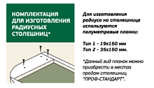 Деревянная планка д/монтажа радиус. столешниц Проф-Стандарт 56 мм /500/150/35/
