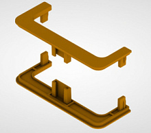 Комплект открытых заглушек для С-образного профиля Золото(2шт)№17