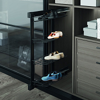 Выдвижная обувница,Starax,4-х ярусная(325*475*1000мм) выдвижение правое,антрацит