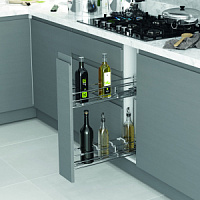 S-2421 Бутылочница Starax Tandem 2-х.ярусная шир.150мм (106*475*495) част.выдв.,правая