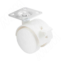 Опора двухколесная с площадкой,D50мм,со стопором,белая