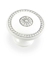 Ручка-грибок FB-027 000 Серебро прованс// белый (ТЗ)