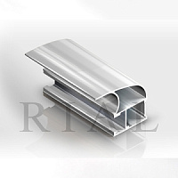 KR200 Вертикальный асимметричный профиль (ручка) Хром глянец 5,5 м