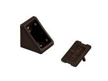 Мебельный монтажный уголок, пластик, тем.-коричневый (2 части)