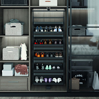 Полка Starax для обуви,поворотная шир.800мм(700*360*1910-2110) Антрацит