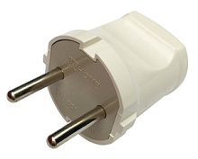 Вилка прямая 10A белая 4142 IN HOME