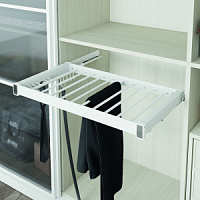 Брючница в базу 600 мм, Starax, (560-590х475х70 мм), направляющие Blum Tandem, белая