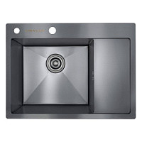 65*48L Металлическая мойка графит AMALET STANDART 1,2 мм 6548L-STR-BL