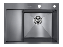 65*48R Металлическая мойка графит AMALET STANDART 1,2 мм 6548R-STR-BL 