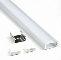 Профиль врезной под светодиодную ленту (2м)+рассеиватель+комп.заглушек белый