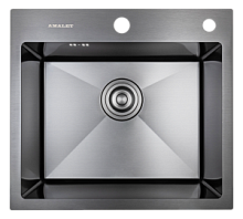 48*48  Металлическая мойка графит AMALET NORMAL 0,8мм 4848-N-BL