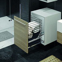 Корзина Starax для белья с нижним креплением,шир.400мм (340*470*550) Антрацит, Направляющие:Blum Tandem