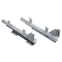 995-2 Направляющие Kalibra скрытые мягкий ход с доводч, с фасадным креплением, пластик. держатели