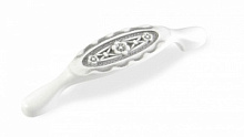 Ручка-скоба FS 128 128 Серебро прованс/белый матовый