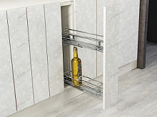 K-150L Бутылочница Starax 2-х ярус.,направ.-Blum,шир.150 (106*475*495) част. выдвиж.,левая